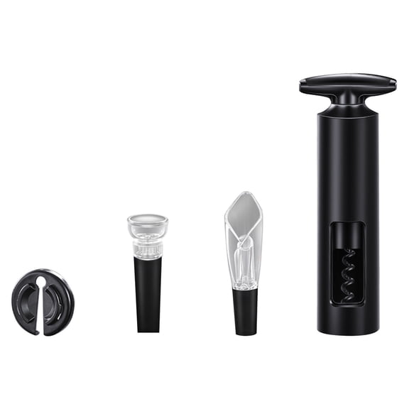 HuiXinOu Manual Wine Opener Set, Multi-Function Corkscrew with Foil Cutter, Vacuum Stopper, and Aerator, Essential Tool for Home, Party, and Wedding Bar