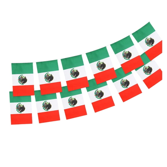 HuiXinOu Mexico Football Party Bunting Flags, 20-Pack 5.1x8.3in String Pennants for Fan Themed Bar, Home Decor, Sports Game Celebration