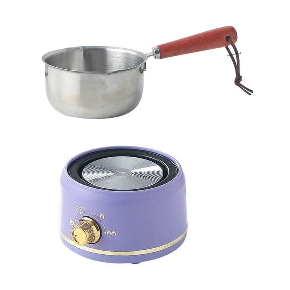 HuiXinOu Mini Chocolate Melting Pot Set Stainless Steel Warmer with 17oz Pot for Candy Making Home Kitchen Diy Dessert