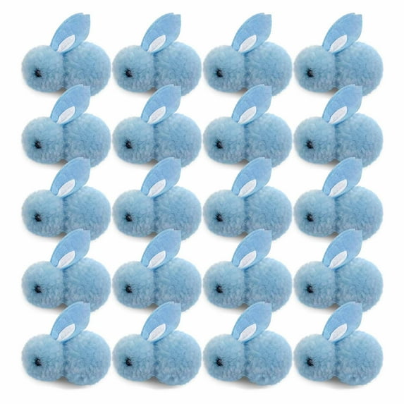 HuiXinOu Mini Easter Bunny Figurines 20-Piece Set Small Rabbit Doll Decor for Home Tabletop Party Gift Fillers