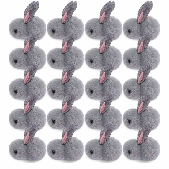 HuiXinOu Mini Easter Bunny Figurines 20-Piece Set Small Rabbit Doll Decor for Home Tabletop Party Gift Fillers