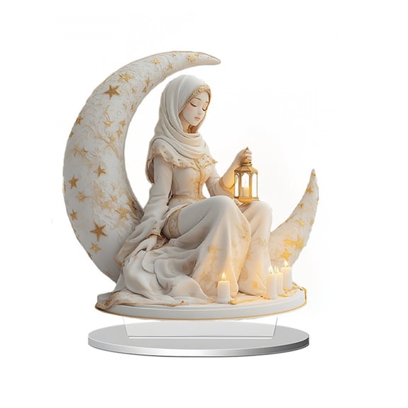 HuiXinOu Moon Castle Festival Party Table Decor Acrylic Flat Ornament for Home Event Wedding Birthday and Holiday Tabletop Display