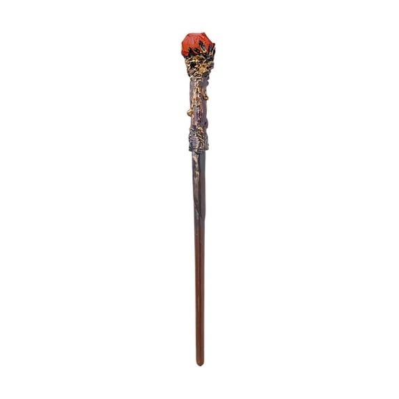 HuiXinOu Natural Crystal Gemstone Wand, Decorative Fantasy Scepter with Natural Unpolished Stone, Fairy Style Decorative Accessory and Photo Prop