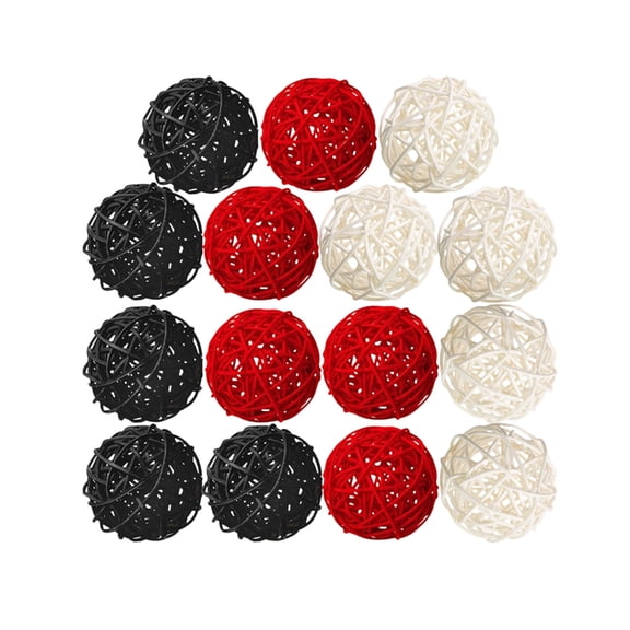 HuiXinOu Natural Rattan Willow Ball Vase Filler Set 15 Piece Decorative Orbs for Coffee Table Wedding Party and Home Vase Decoration Accent Piece