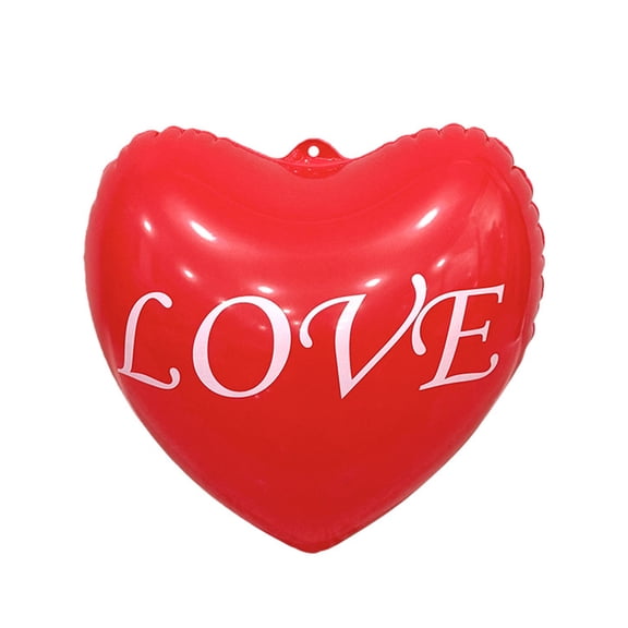 HuiXinOu PVC Inflatable Heart Shaped Balloons For Valentines's Day Decorations for Romantic Special Night Anniversary Wedding Party Birthday party & More, Red