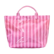 HuiXinOu PVC Striped Tote Bag, Waterproof Glossy Material, Large Capacity Handbag, Multiple Color Options, Suitable for Beach, Shopping, Travel, Daily Use, Stylish for Women and Teens