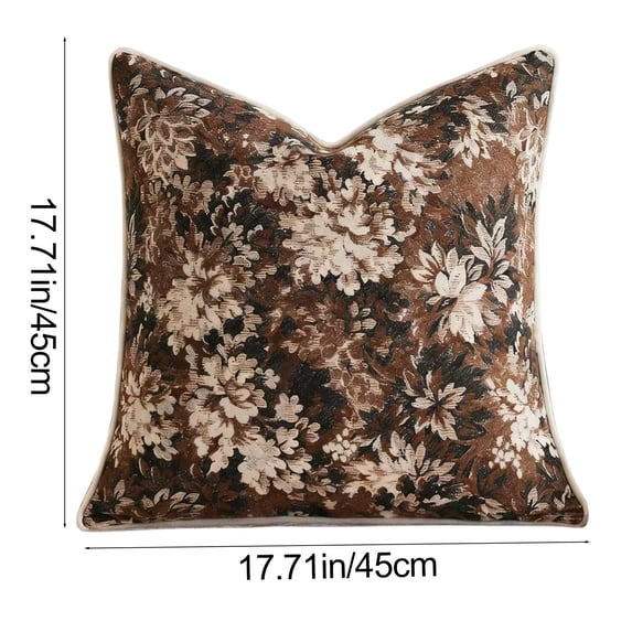 HuiXinOu Pack Of 2 Vintage Floral Throw Pillow Covers, 18x18 Boho Rural Accent Decorative Pillowcases, Soft Fabric Square Cushion Covers for Sofa Bedroom Living Room