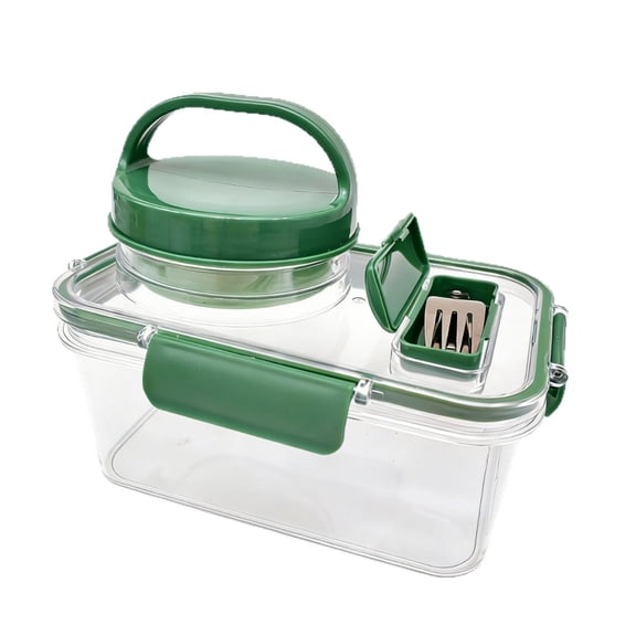 HuiXinOu Plastic Salad Dressing Container with Lid, Portable Condiment Jar for Kitchen, Refrigerator, Lunch Box, Picnic, Travel