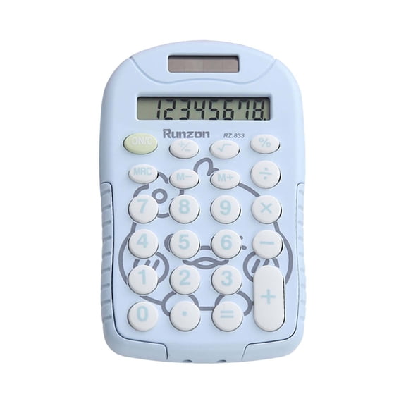 HuiXinOu Portable 8-Digit Calculator, Built-in Button Battery, Compact Design, Suitable for Middle School Students, Office and Financial Use, Easy to Carry and Operate
