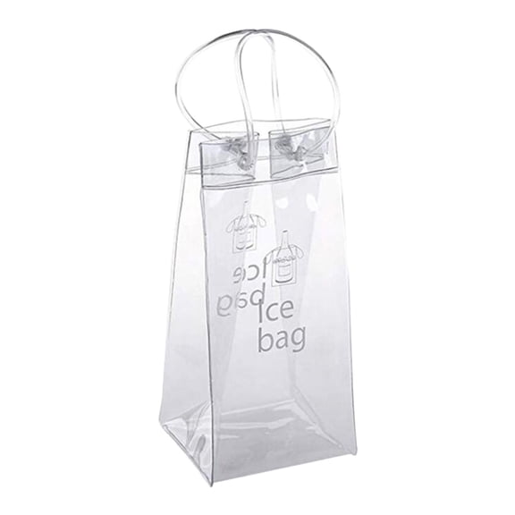 HuiXinOu Portable Collapsible Wine Cooler Bag, 1200ml Insulated Clear Vinyl Pouch with Handle for Chilling Champagne, Beer, White Wine and Beverages at Party, Picnic, Outdoor and Travel