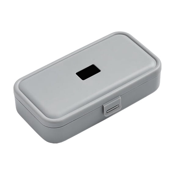HuiXinOu Portable Mirror Makeup Brush Storage Box Multi Functional Large Capacity Case, Travel-Friendly Desktop Container, Gift for Girls, Gray