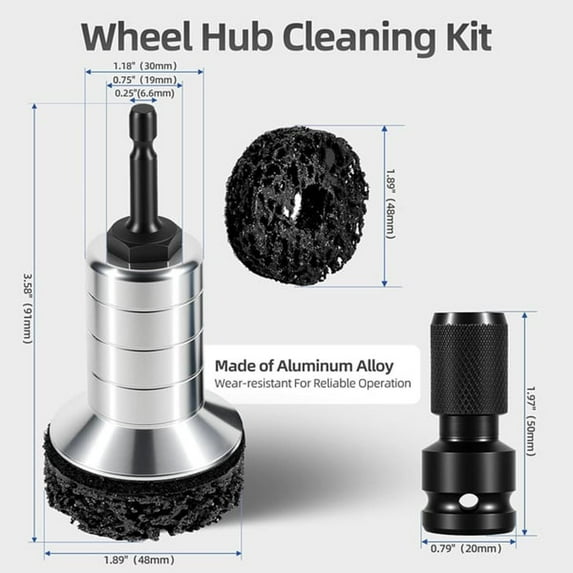 HuiXinOu Professional Wheel Hub Rust Removal & Resurfacing Kit - Automotive Brake Rotor & Rim Cleaner Tool, Anti-Corrosion Maintenance Attachment for Cars, Trucks, D