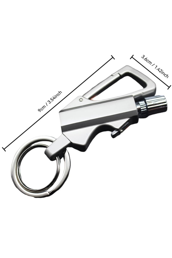 Refillable Windproof Metal Lighter, Multipurpose Bottle Opener Keychain with Kerosene Fuel, Outdoor Camping Hiking Emergency Gear, Portable and Durable