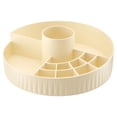 thumbnail image 1 of HuiXinOu Rotating Makeup Organizer, 360-Degree Turntable Cosmetic Storage Box with Brush Holder for Vanity, Bathroom Counter, Desktop, Yellow, 1 of 4