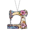 thumbnail image 1 of HuiXinOu Sewing Machine Acrylic Wall Decor, Flat Hanging Craft Room Art, Gift for Tailor, Seamstress, 8 Inch Decorative Pendant with Ribbon, 1 of 6