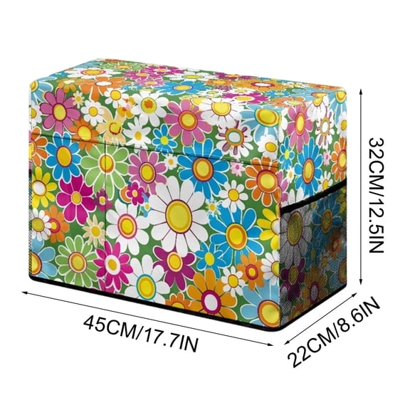 HuiXinOu Sewing Machine Cover Floral Pattern Dust Protector for Household Quilting Machine Storage with Pocket for Accessories