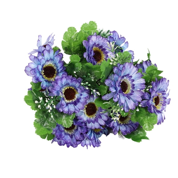 HuiXinOu Snowflake Sunflower Artificial Flowers Bouquet for Home Decor, Realistic Fake Floral Arrangement for Vase in Living Room Dining Table Centerpiece