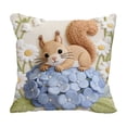 thumbnail image 1 of HuiXinOu Spring Animal Print Pillow Cover 16x16in, Cute Imitation Embroidery Design, Decorative Sofa Cushion Cover for Living Room, Seasonal Home Decor, 1 of 6
