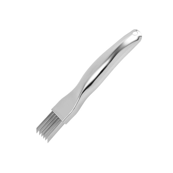 HuiXinOu Stainless Steel Green Handheld Vegetable Cutter Manual Chopper Gadget for Scallion Pepper Garlic Home Cooking Prep