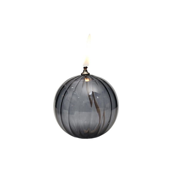 HuiXinOu Striped Round Glass Oil Lamp Candlestick Modern Minimalists, Home Tabletop Decorative Centerpiece for Dining Room & Living Room Unique Gift, B