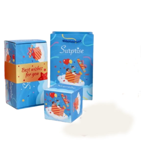 HuiXinOu Surprise Greeting Card Box - Pop-Up Confetti Birthday & Wedding Card with Gift Box for Anniversary, Party Favors & Special Celebrations