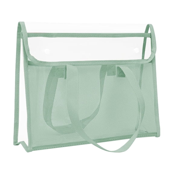 HuiXinOu Thickened PVC Clear Tote Bag Double Layer Large Capacity Waterproof Book Bag For Students Tutoring Exams Book Storage Home School Use