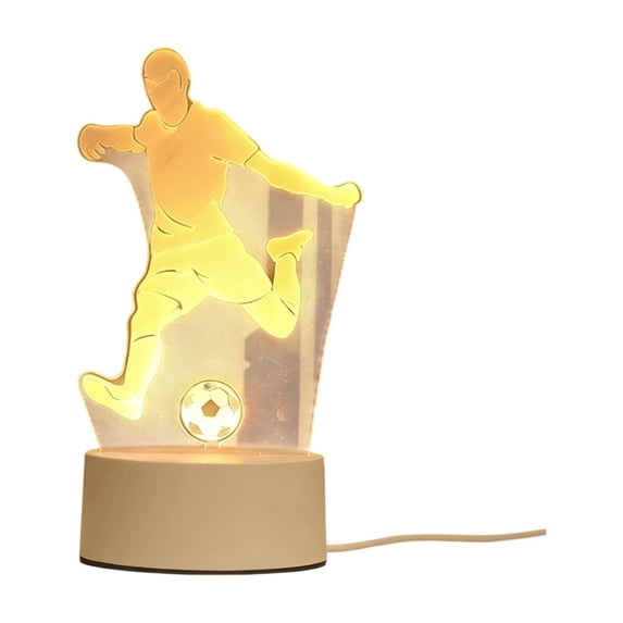 HuiXinOu USB Touch Sensor 3 Color Night Light, Soccer Themed LED Desk Lamp & Ambient Light for Kids Bedroom, Nursery, Desk Decor & Gift for Sports Fans
