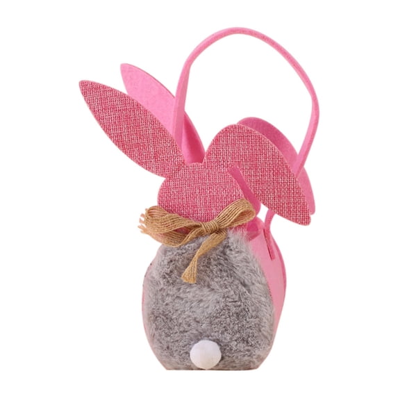 HuiXinOu Velvet Bowknot Rabbit Shaped Handbag, Cute Fluffy Crossbody Purse for Women and Girls, Fashion Accessory for Daily Use Spring Decor