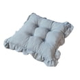 thumbnail image 1 of HuiXinOu Velvet Round Cushion with Ruffle Edge, 18in Chair Pad for Office, Dining, Floor Seating and Home Decor, Includes Non-Slip Strap, 1 of 6