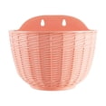 thumbnail image 1 of HuiXinOu Wall Mounted Planter Hanging Flower Pot Rattan Texture Semi-Circular Plastic Indoor Outdoor Home Decor Garden Decor, 1 of 6