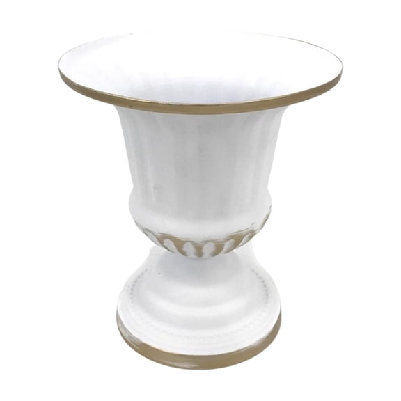 HuiXinOu White Metal Vase, Modern Flower Arrangement Cylinder for Wedding, Event, Office, Home Table and Farmhouse Decor