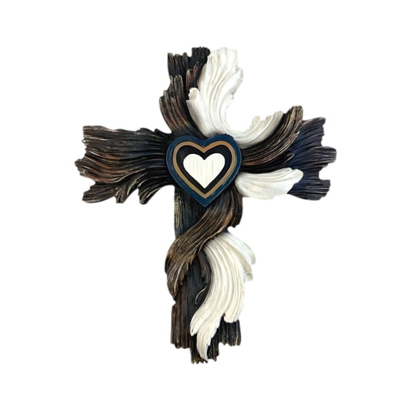 HuiXinOu Wooden Cross Wall Hanging, Religious Home & Office Decor, Spiritual Gift for Christian Faith, Church Altar Decor, Bedroom & Prayer Room Decoration