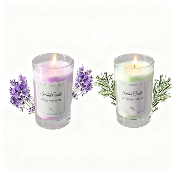 Huideng Candles Gift Set Lavender Scented Soy Jar Candles, Natural Soy Wax, Aromatherapy (2 Pack) Candles for Home, Soy Wax Candles Gifts Set for Women Gril