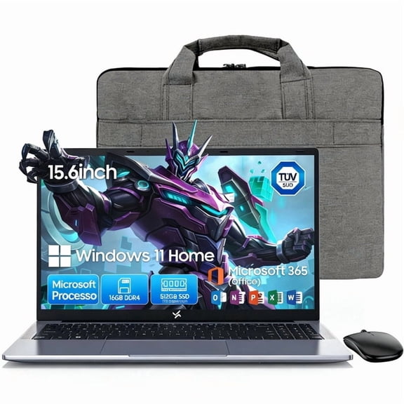 Huidun 2026 New Windows 11 Laptop, 15.6 inch Laptop Intel N150, 16GB RAM 512GB SSD, 1080P Full HD 4K Display, WiFi5 BT5.0, with Office, Computer Laptops for College Students, Business, School, Home