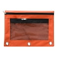 thumbnail image 1 of Huiing Orange Mesh Zipper Pencil Pouch for 3 Ring Binders, Heavy-Duty Canvas Quick-View Mesh Pocket Mesh Office Pouch, Multi-Purpose Pen Bag, Reinforced Metal Rings Versatile, 1 of 4