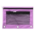 thumbnail image 1 of Huiing Purple Mesh Zipper Pencil Pouch for 3 Ring Binders, Heavy-Duty Canvas Quick-View Mesh Pocket Mesh Office Pouch, Multi-Purpose Pen Bag, Reinforced Metal Rings Versatile, 1 of 3