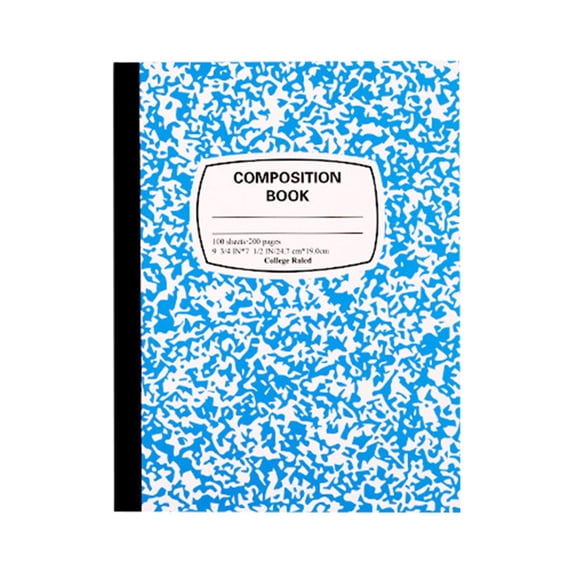 Huiing Wide Ruled Composition Notebook, 100 Sheets (200 Pages) 9.72" x 7.48" Marble Pattern, 1-Pack, (Style_B)