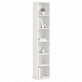 thumbnail image 1 of Huisenitre 6-Tier Tall Narrow Bookshelf, Slim Bookcase for Bedroom, Small Spaces, White, 1 of 9