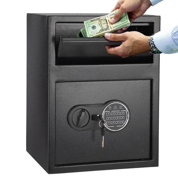 Huisuilinss 1.9 Cu.Ft Heavy Duty Drop Safe Fireproof, Front Drop Slot Lock Box with Digital Combination,Silent Deposit Safe Box, Security Cash Safe for Business Office Home