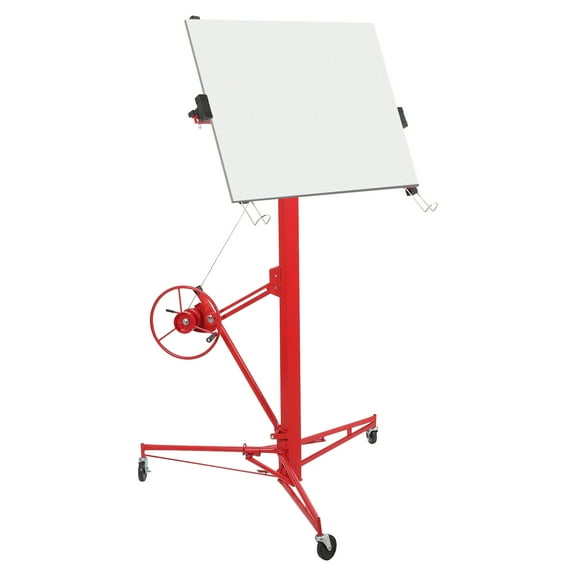 Huisuilinss 11 FT Drywall Lift Panel Rolling Hoist Jack Lifter Sheetrock, Drywall Lifting Construction Tools Lockable Caster Wheel with Adjustable Telescopic Arm, 150LBS Load Capacity