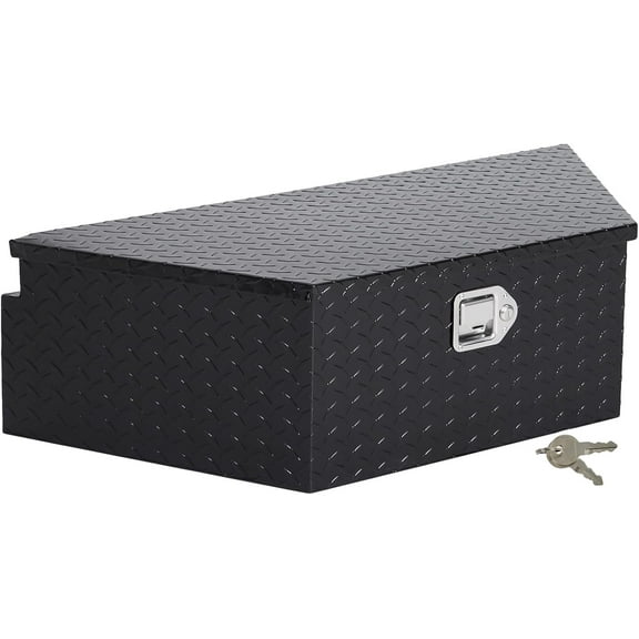 Huisuilinss 39 Inch Trailer Tongue Box,Aluminum Tool Box for Storage Toolbox, Aluminum Diamond Plate Trailer Tongue Box with Lock,Waterproof Trailer Tool Box for Pick Up Truck Bed,RV Trailer