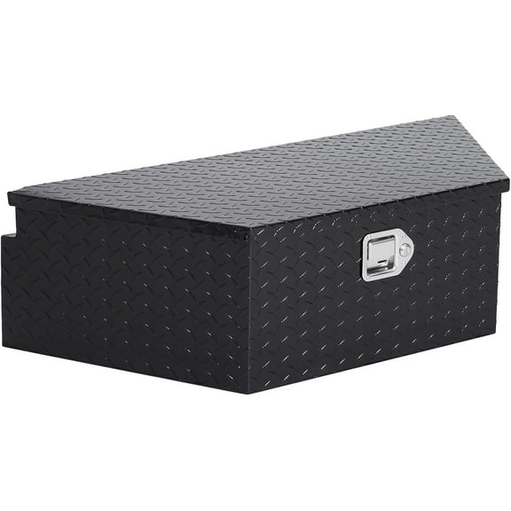 Huisuilinss 39 Inch Trailer Tongue Box,Aluminum Tool Box for Storage Toolbox, Aluminum Diamond Plate Trailer Tongue Box with Lock,Waterproof Trailer Tool Box for Pick Up Truck Bed,RV Trailer