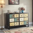 thumbnail image 1 of Huisuilinss 6 Drawer Dresser For Bedroom,Wide Chest Of Drawers,Retro Floral Pattern Double Dresser TV Stand,Wood Drawer Organizer For Closet Living Room Hallway Entryway, 1 of 8
