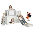 thumbnail image 1 of Huisuilinss 8 In 1 Toddler Slide Set,Kids Slide For Toddlers Age 1-3,Toddler Climber Slide PlaySet With Basketball Hoop Telescope Drawing Board And Storage Space,Indoor Playground,Outdoor Playset, 1 of 7