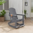 thumbnail image 1 of Huisuilinss Adirondack Rocking Chair,Plastic Outdoor Rocking Chair With Footrest,Folding Patio Chair With Retractable Ottoman And Cup Holder For Porch Backyard Pool Lawn,1PCS, 1 of 7