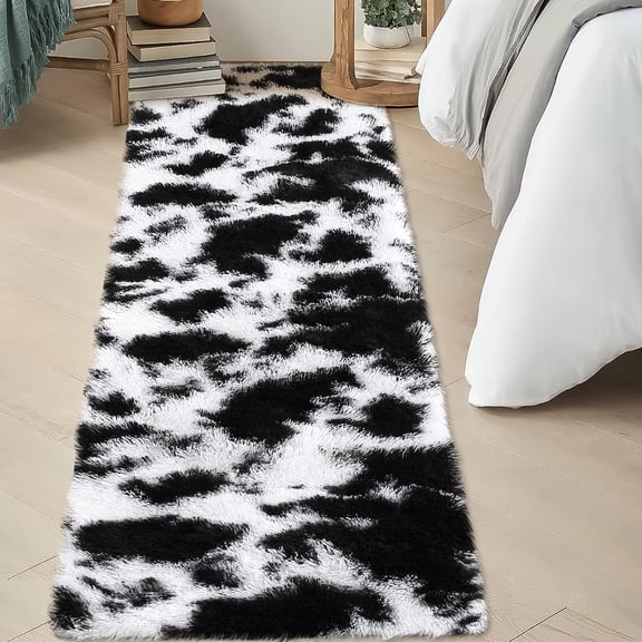 Huisuilinss Area Rugs Shag Rug Runner Rug Shaggy Rug Plush Rug Cow Printed Carpet Modern Bedroom Fluffy Rug Bedside Rug Soft Rug Non Skid Rug For Dorm Living Room Home Decor