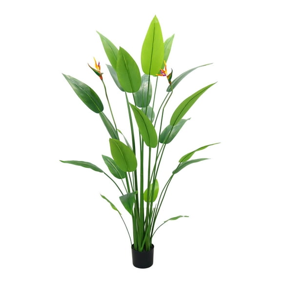Huisuilinss Artificial Bird Of Paradise Plant,Tall Faux Bird Of Paradise Tree With Flower,Fake Tropical Palm Tree In Pot,Silk Floor Plant For Indoor Outdoor Home Office Decor Housewarming,1PCS