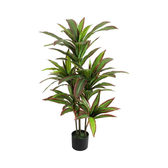 Huisuilinss Artificial Dracaena Tree 6ft, 4ft/5ft Tall Fake Dracaena Plants with Planter, Artificial Dragon Tree Indoor Floor Plant for Living Room Home Office Decoration