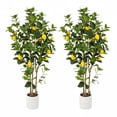 thumbnail image 1 of Huisuilinss Artificial Lemon Tree,Fake Lemon Tree,Faux Lemon Plant,Faux Lemons Citrus Tree In Pot,Yellow Fake Lemon Fruit Silk Tree For Home Office Kitchen Decor Party Wedding Christmas,2 Pack 4FT, 1 of 8