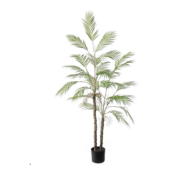 Huisuilinss Artificial Palm Tree,Fake Palm Tree,Fake Tropical Faux Plan In Plastic Pot,Artificial Silk Plant,Tall Floor Plant With Realistic Trunks For Living Room Home Office Corner Decor